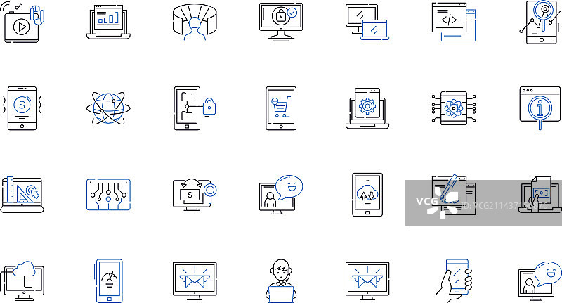 乐器元素线性图标合集图片素材