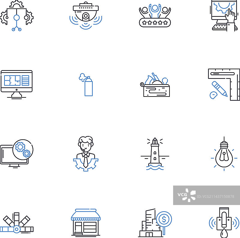 断续线条图标合集图片素材