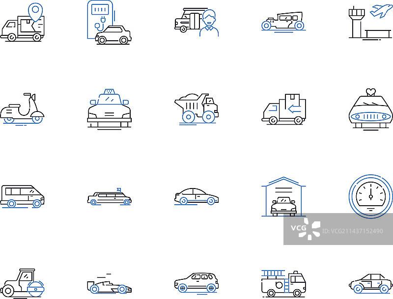 船舶和货船线性图标合集图片素材