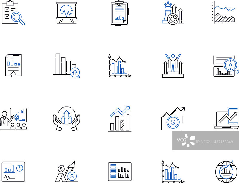 精准测量线形图标合集图片素材