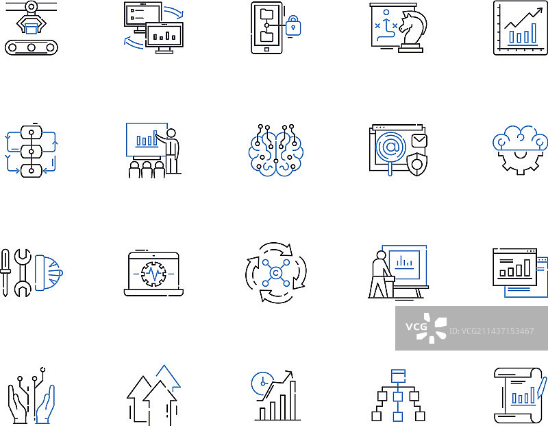 信息层级结构线性图标合集图片素材