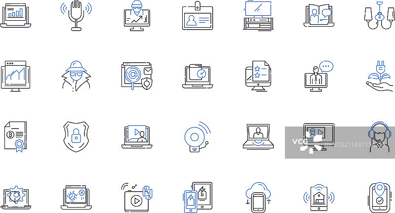 机器人技术线性图标合集图片素材