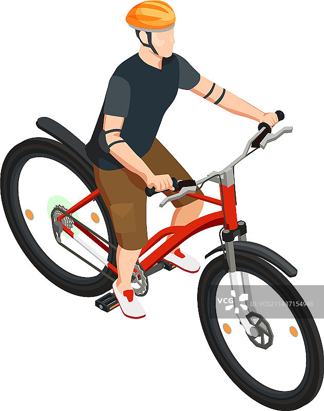 2.5D骑自行车的人图片素材