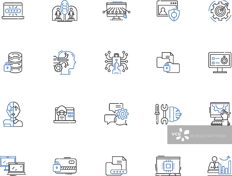 游戏手柄线性图标合集图片素材