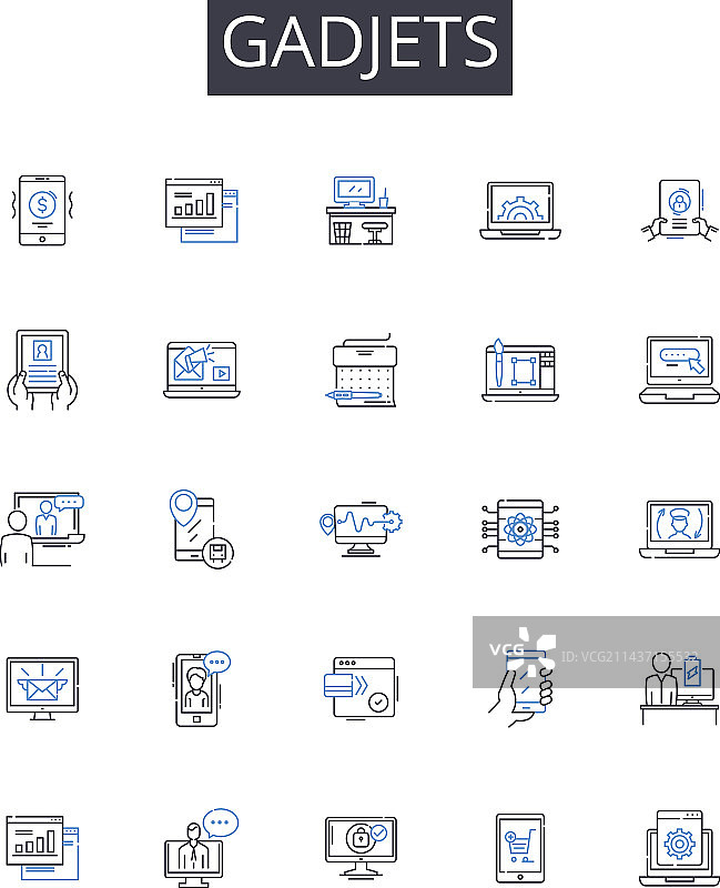小工具线性图标电子产品合集图片素材