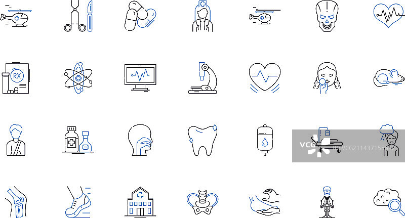 临床实践线条图标合集：治疗图片素材