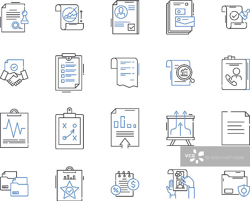 备忘录线性图标合集，沟通图片素材