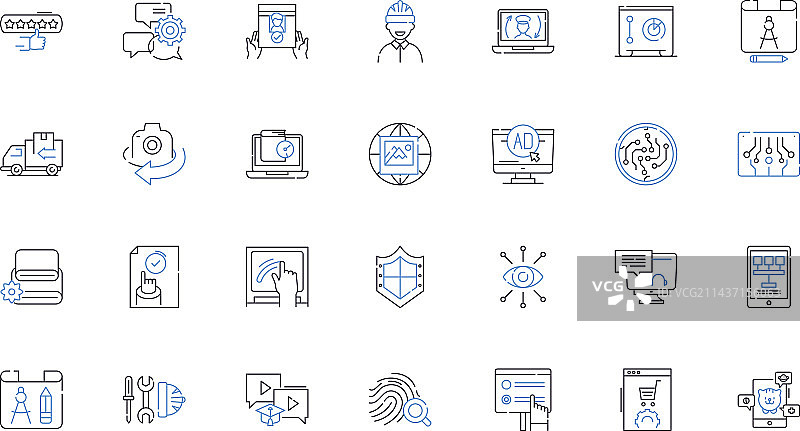 艺术设计创意线性图标合集图片素材