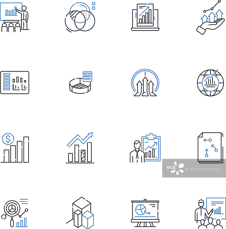 记录日志线性图标集归档图片素材