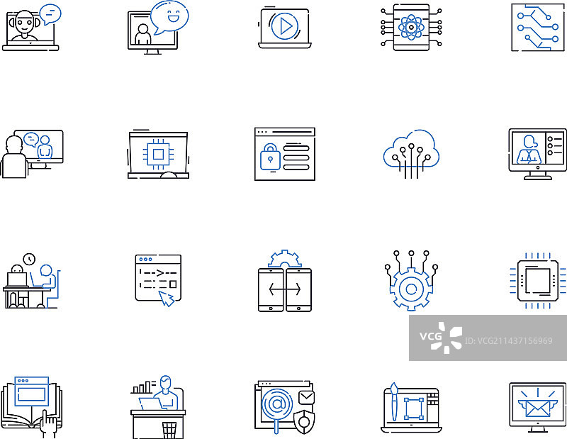 在线域名线性图标合集图片素材