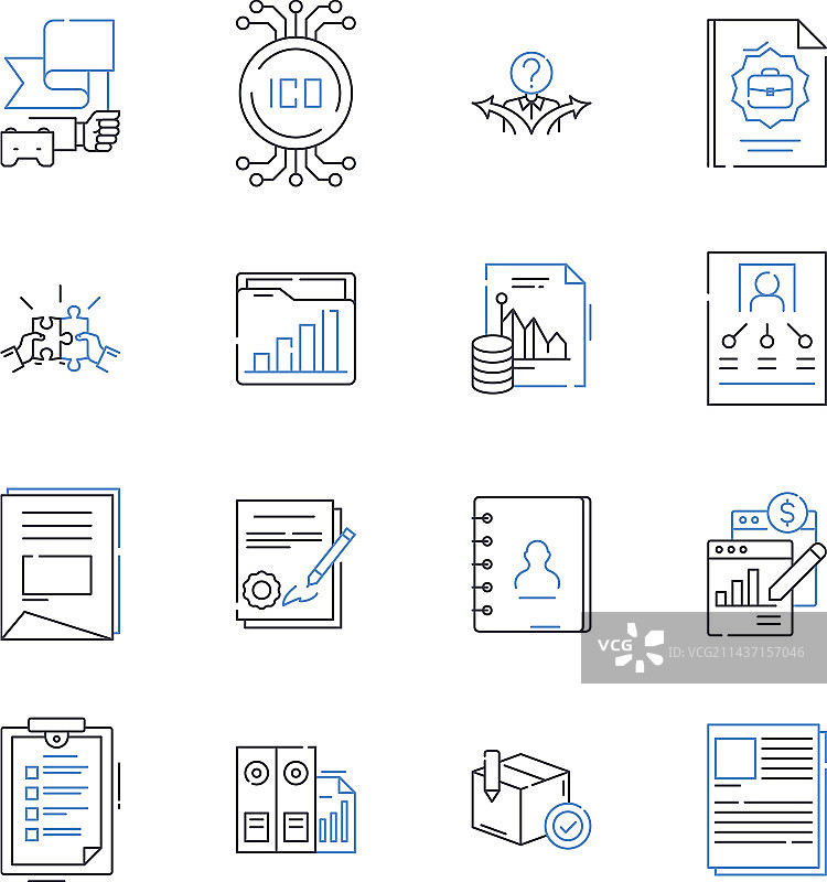 文件管理线性图标合集图片素材