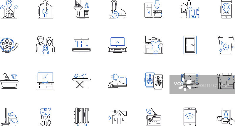 高级住宅线性图标合集图片素材