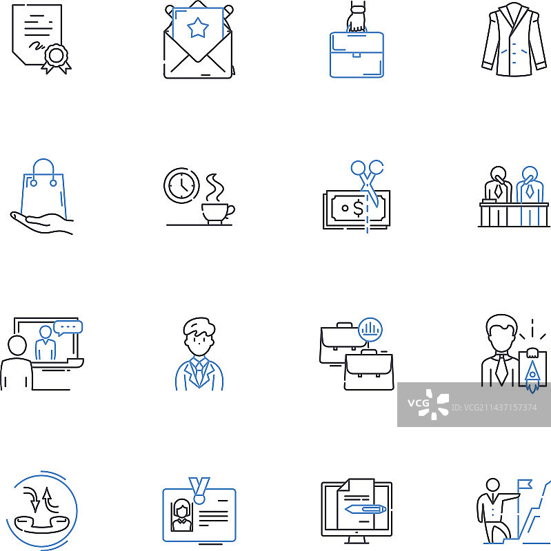 经济稳定线性图标合集图片素材