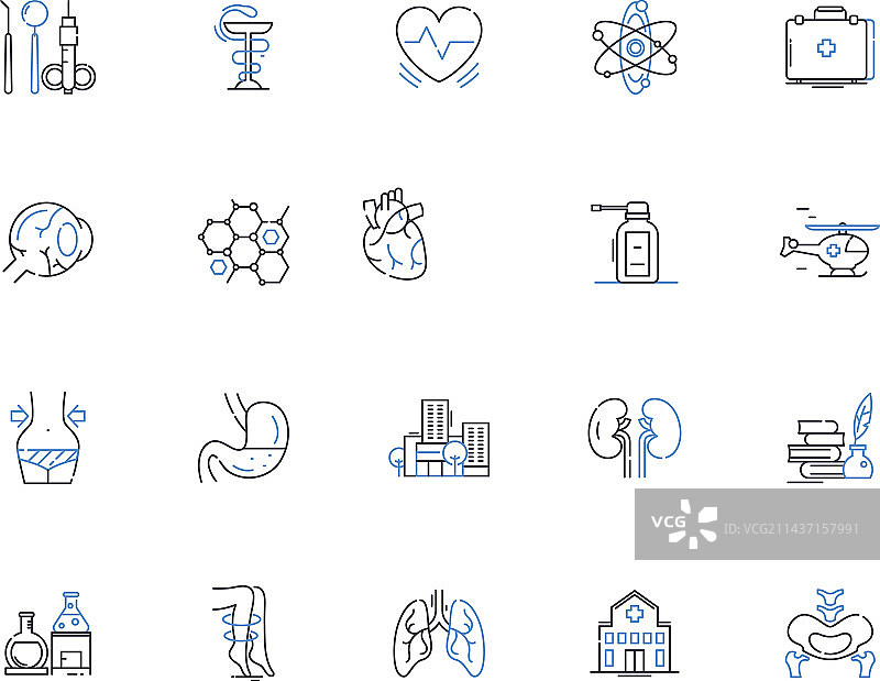 急救中心线性图标合集图片素材