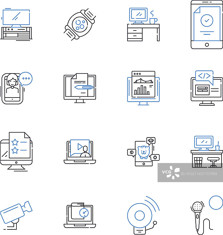 控制论线性图标机器人系列图片素材