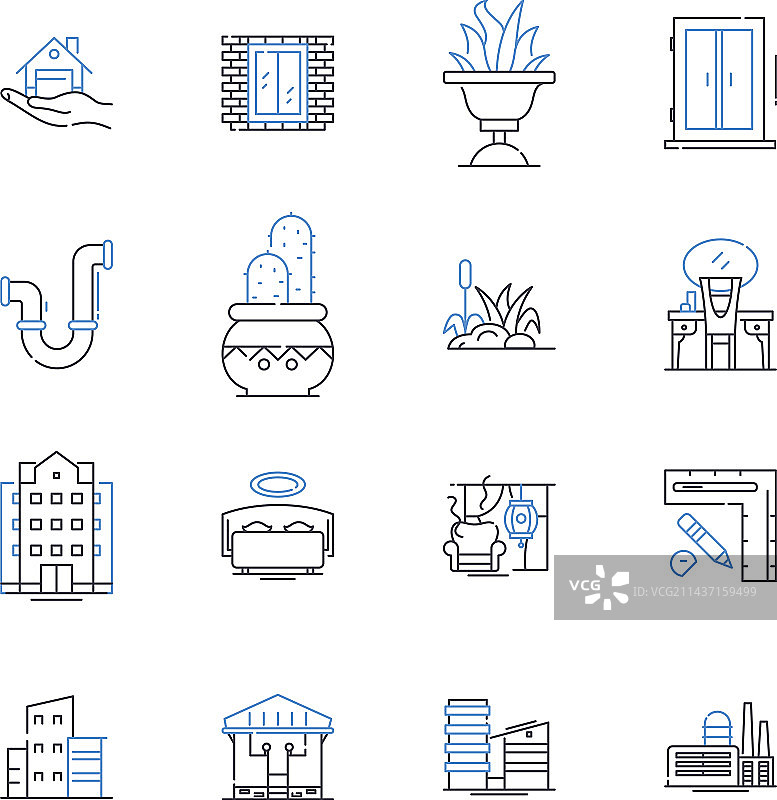 交通枢纽线性图标：机场图片素材