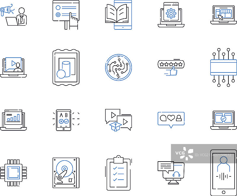 自然与环境线性图标合集图片素材