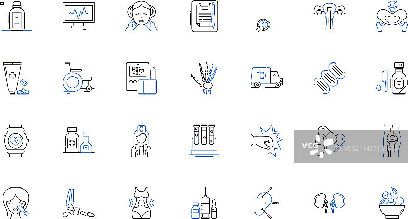 蛋白质营养素线性图标合集图片素材