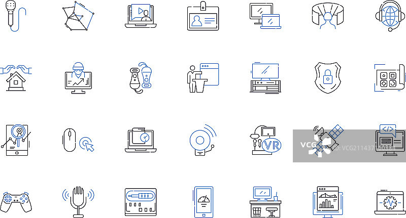 电子集市线性图标小工具合集图片素材