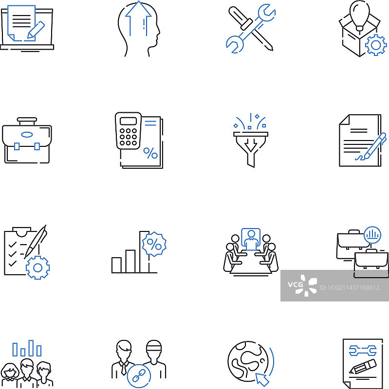 成本优化线性图标合集图片素材