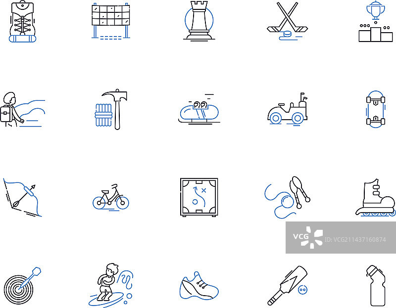 跑步运动线条图标合集图片素材