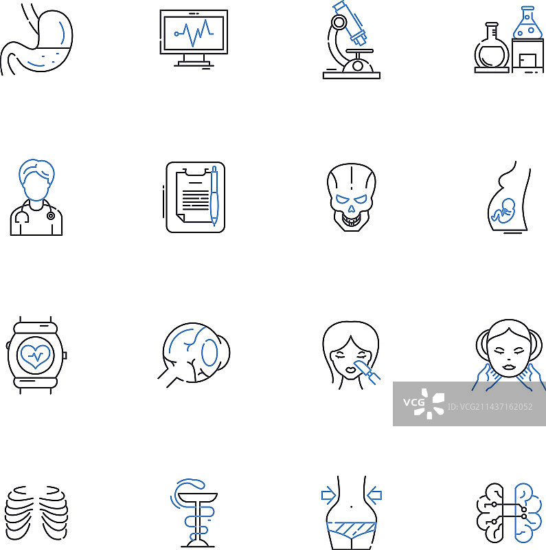 健康单元线性图标诊所系列图片素材