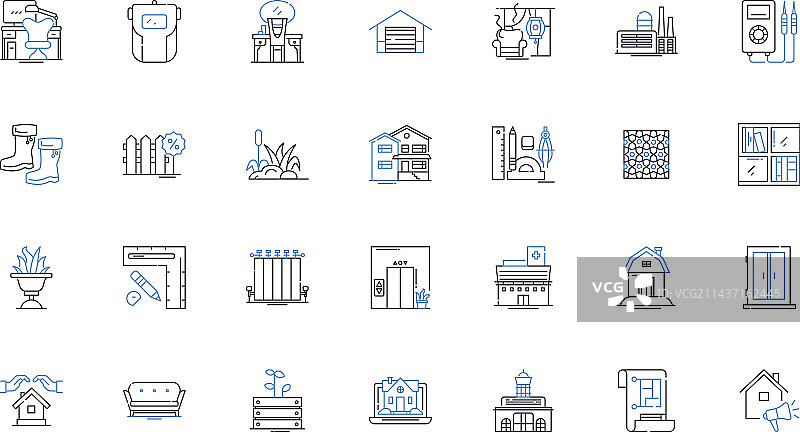 教育机构线性图标合集图片素材