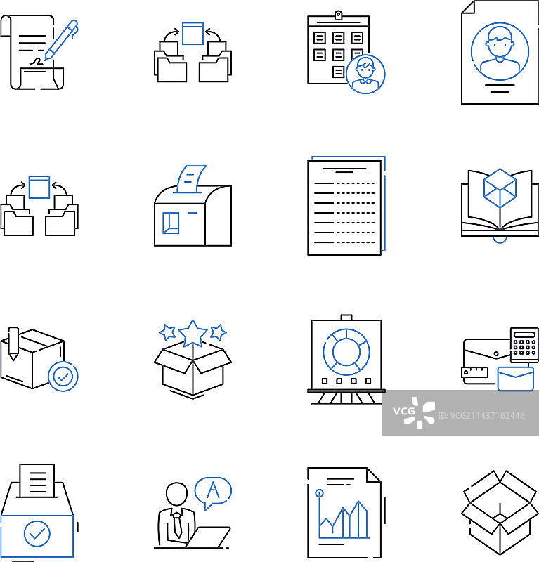 数据处理线性图标集合算法图片素材