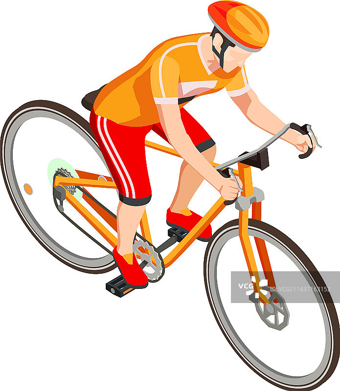 2.5D骑自行车的人图片素材