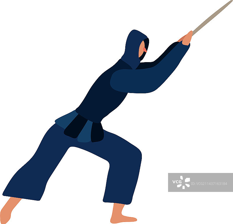 扁平风格剑道图片素材