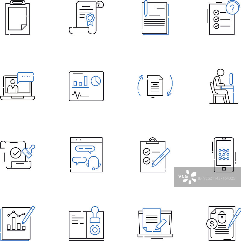 写作风格线条图标集：口才图片素材