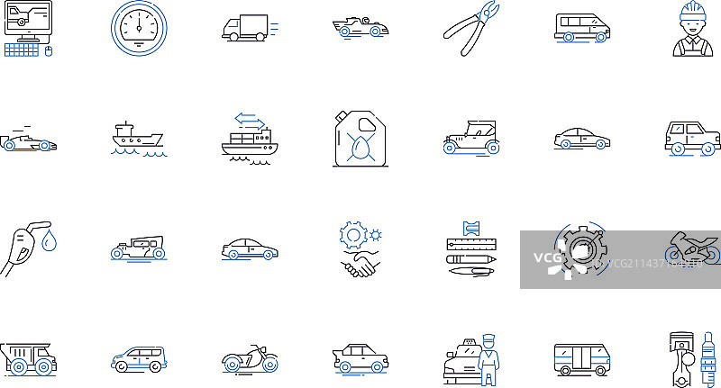 出口海关线条图标合集图片素材