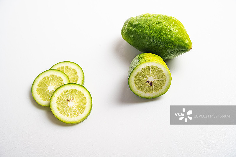 海南云南热带水果青柠檬白背景图片素材