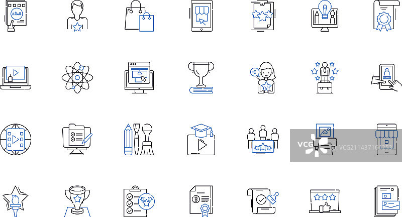 舒适的熟悉感线性图标合集图片素材