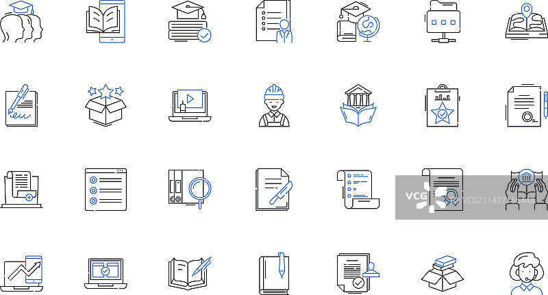 论文与地质学线性图标合集图片素材