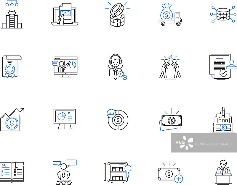 合作线条图标集合图片素材