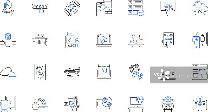 人工智能线性图标合集图片素材