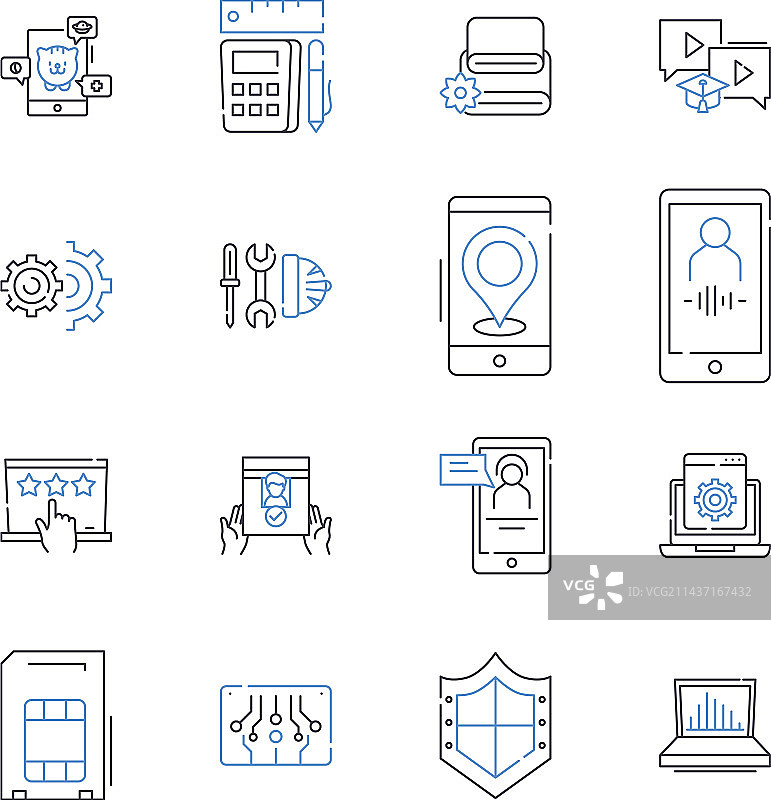 房屋和花园系列线性图标，多年生植物图片素材