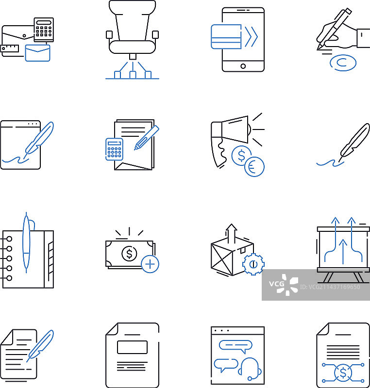 货币兑换线性图标合集图片素材