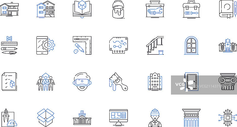 环境生态线性图标合集图片素材