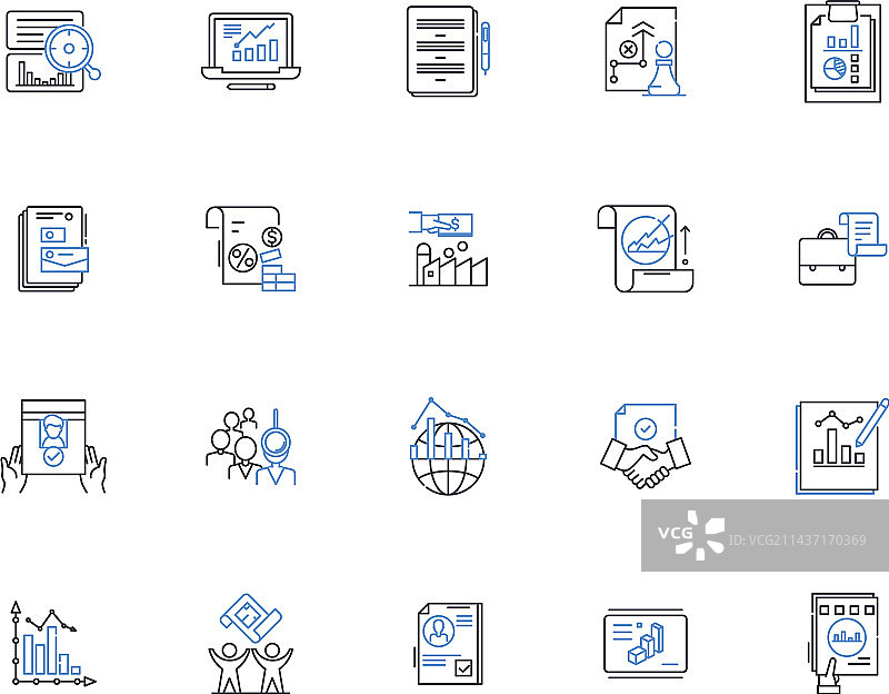 评论分析评估线性图标合集图片素材