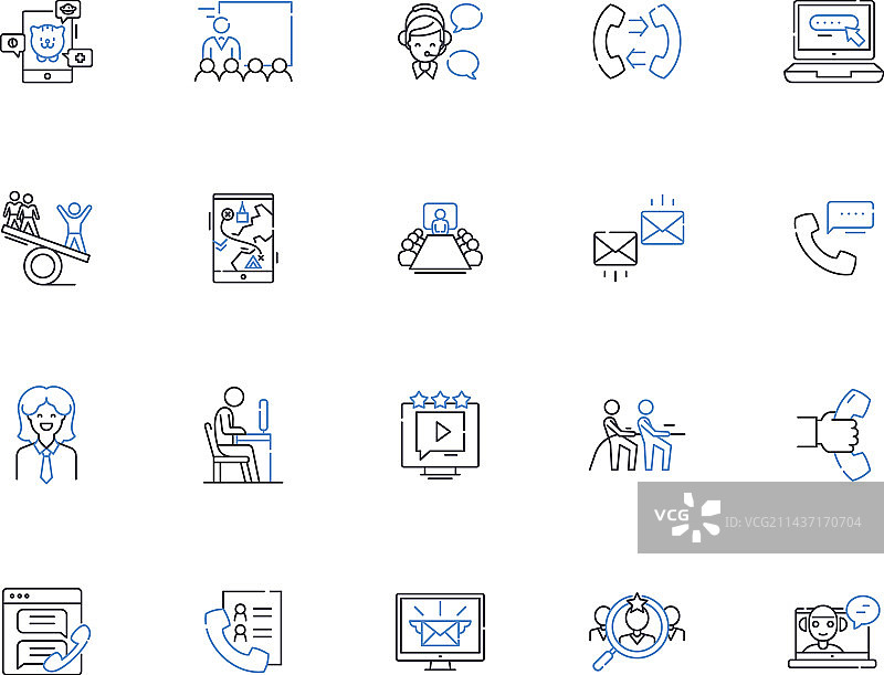 表达心情的线性图标合集图片素材