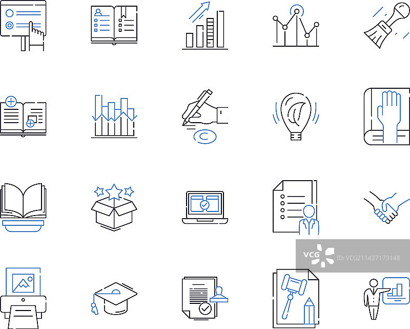 教学说明线性图标合集图片素材
