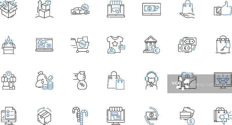 采购员线性图标合集图片素材