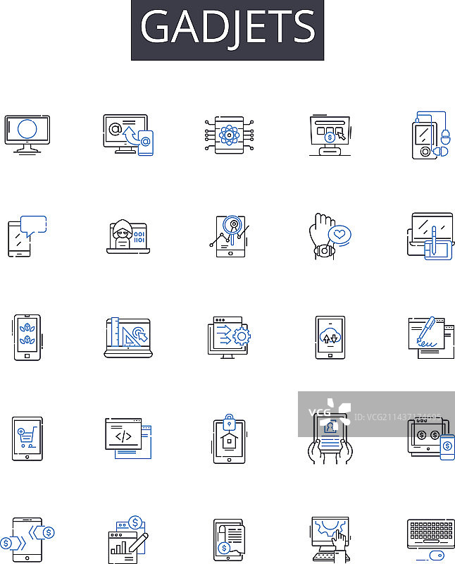 小工具线性图标电子产品合集图片素材