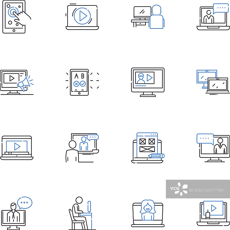 公共关系线性图标品牌系列图片素材