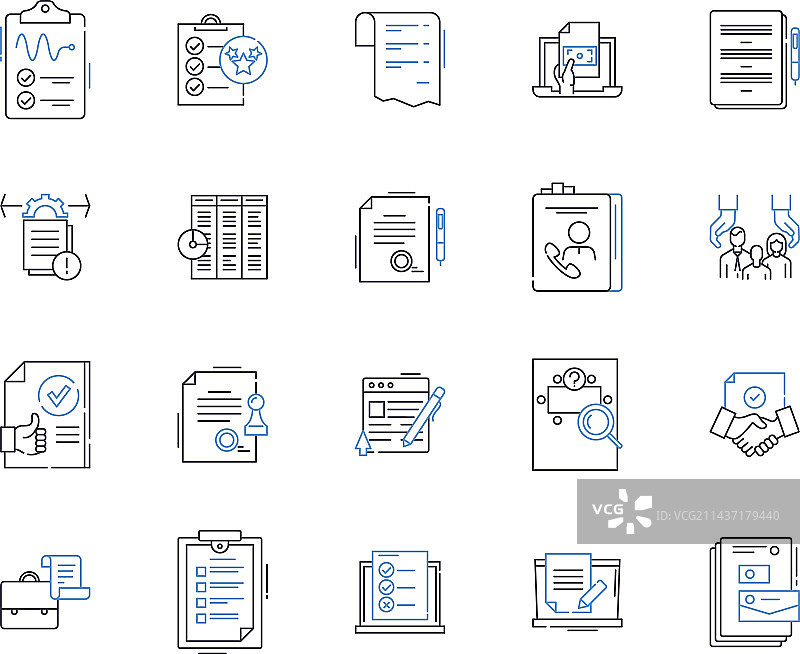 退休年金线性图标合集图片素材