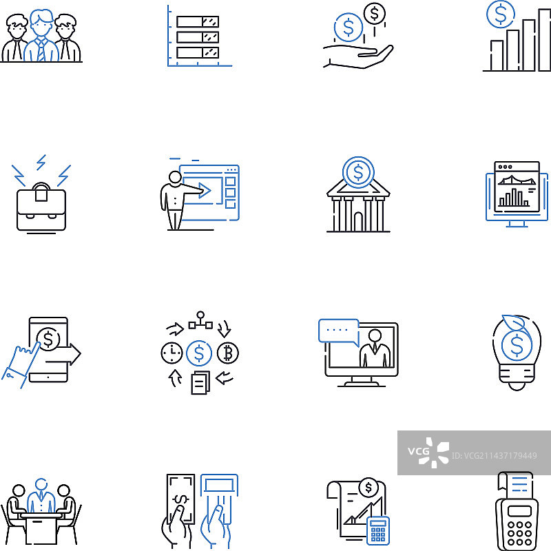 税务线条图标合集：税务扣除项目图片素材