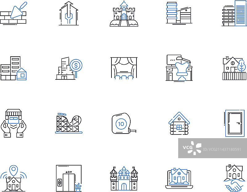 栖息地线性图标系列：森林、冻土带图片素材