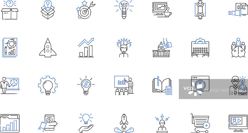 轮廓和草图线条图标合集图片素材